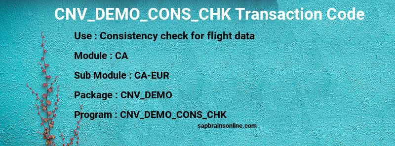 SAP CNV_DEMO_CONS_CHK transaction code