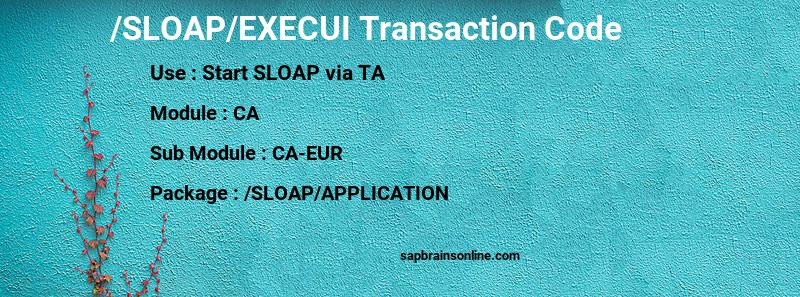 SAP /SLOAP/EXECUI transaction code