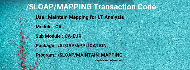 SAP /SLOAP/MAPPING transaction code