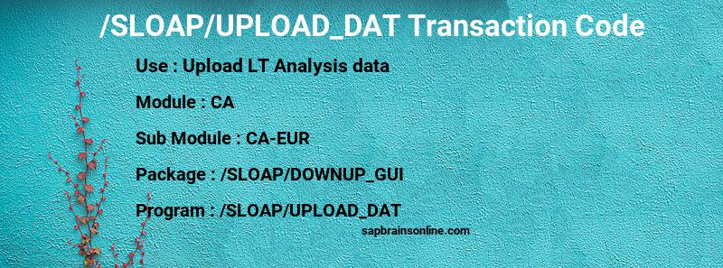 SAP /SLOAP/UPLOAD_DAT transaction code