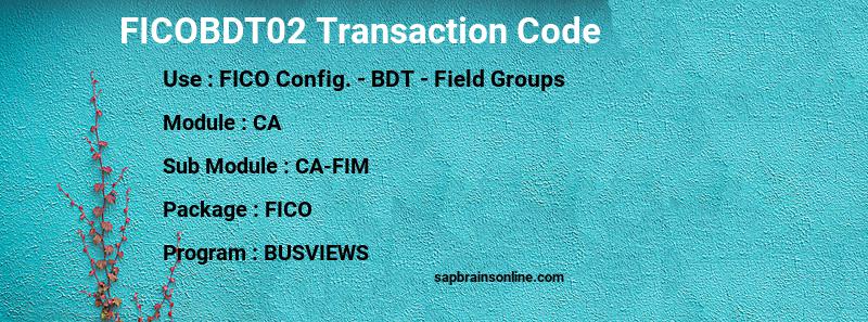 SAP FICOBDT02 transaction code