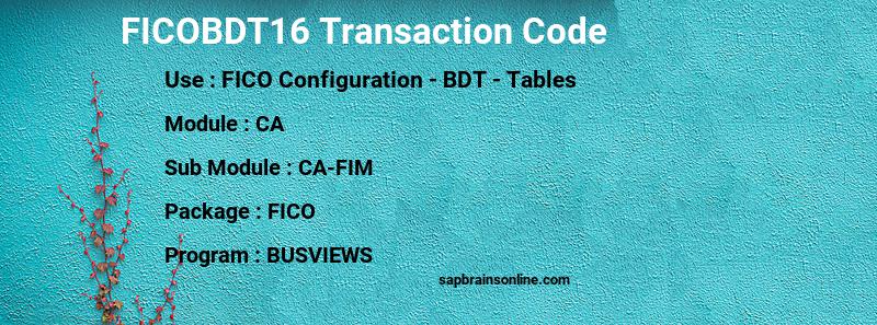 SAP FICOBDT16 transaction code
