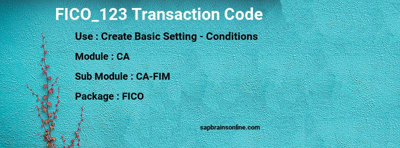 SAP FICO_123 transaction code