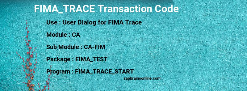 SAP FIMA_TRACE transaction code