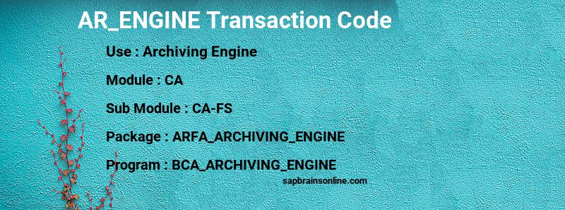SAP AR_ENGINE transaction code
