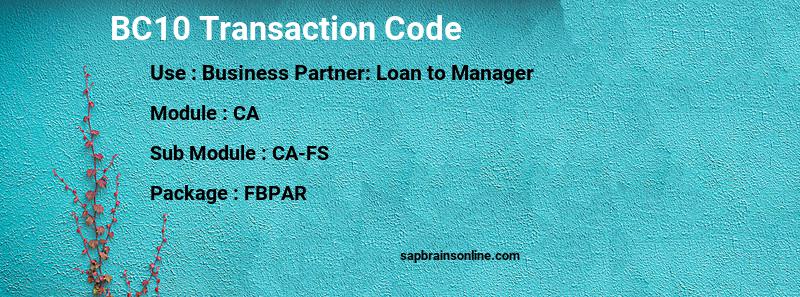 SAP BC10 transaction code