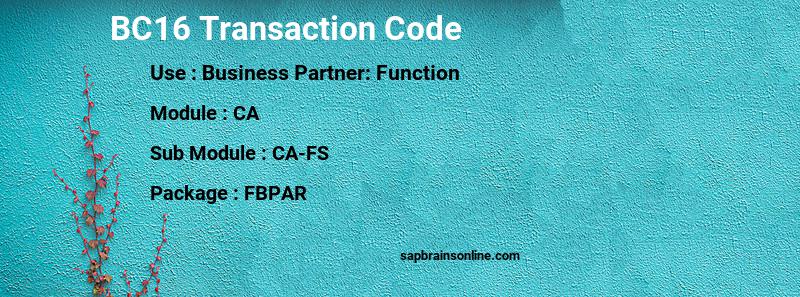SAP BC16 transaction code