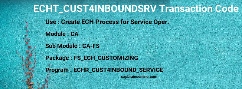 SAP ECHT_CUST4INBOUNDSRV transaction code