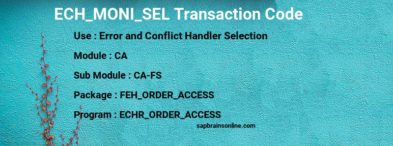 SAP ECH_MONI_SEL transaction code