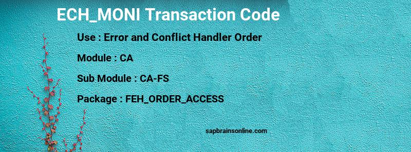 SAP ECH_MONI transaction code