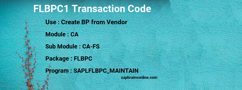 SAP FLBPC1 transaction code