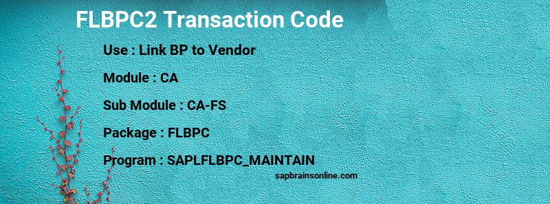 SAP FLBPC2 transaction code