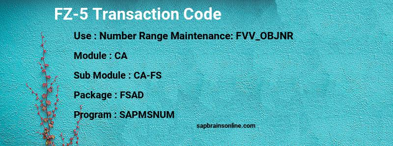SAP FZ-5 transaction code