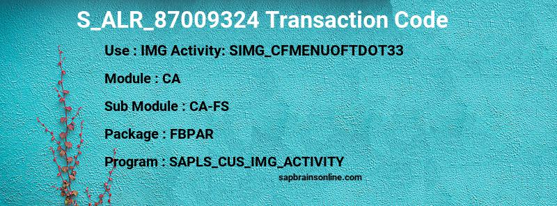 SAP S_ALR_87009324 transaction code