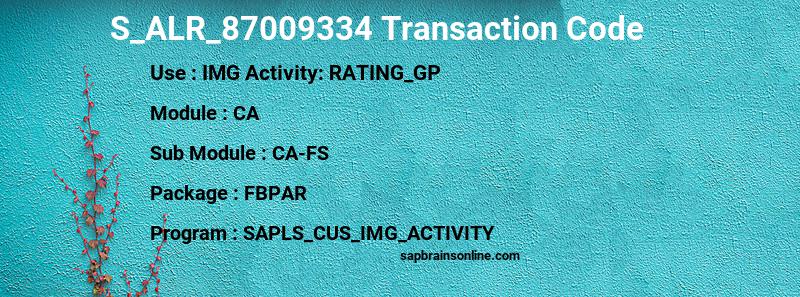 SAP S_ALR_87009334 transaction code