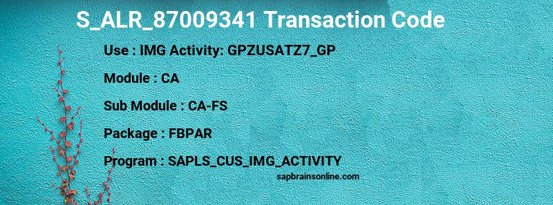 SAP S_ALR_87009341 transaction code