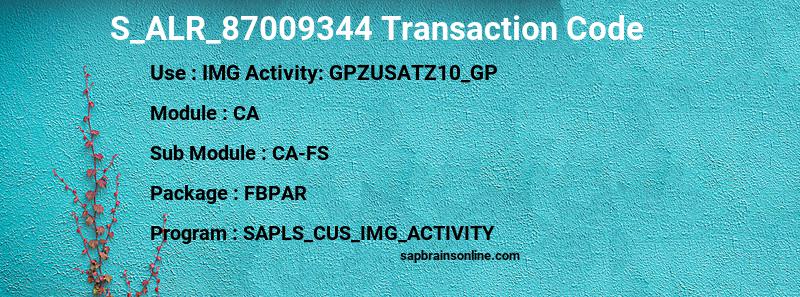 SAP S_ALR_87009344 transaction code