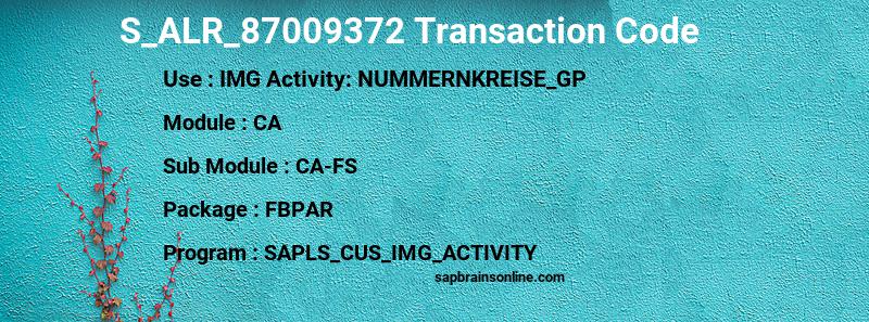 SAP S_ALR_87009372 transaction code