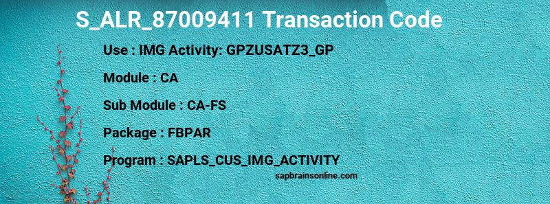 SAP S_ALR_87009411 transaction code