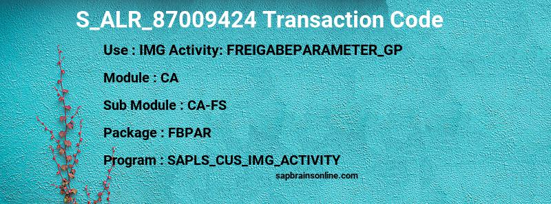 SAP S_ALR_87009424 transaction code