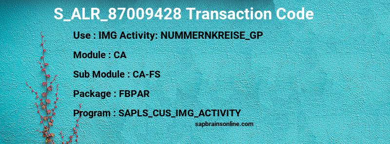 SAP S_ALR_87009428 transaction code