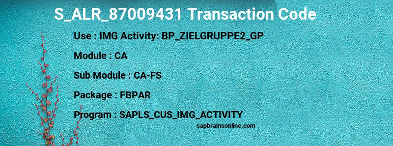 SAP S_ALR_87009431 transaction code