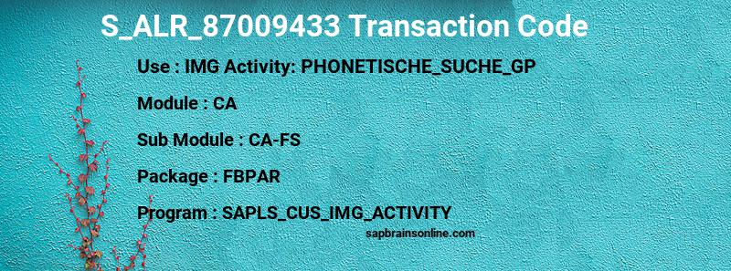SAP S_ALR_87009433 transaction code