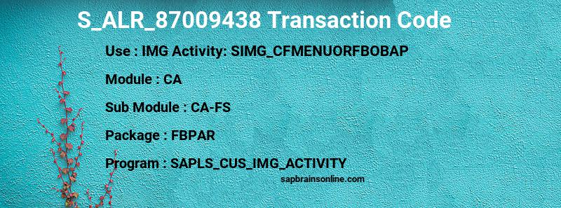 SAP S_ALR_87009438 transaction code