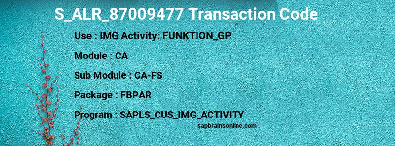 SAP S_ALR_87009477 transaction code