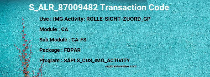 SAP S_ALR_87009482 transaction code