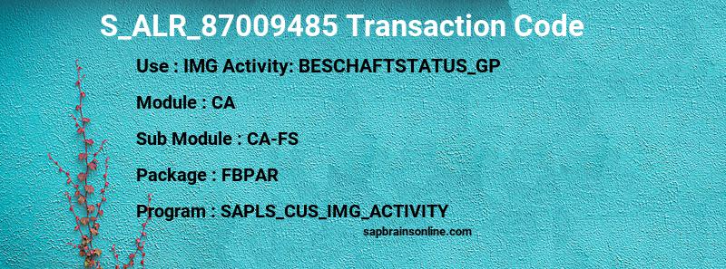 SAP S_ALR_87009485 transaction code