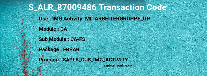 SAP S_ALR_87009486 transaction code