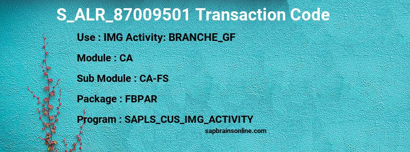 SAP S_ALR_87009501 transaction code