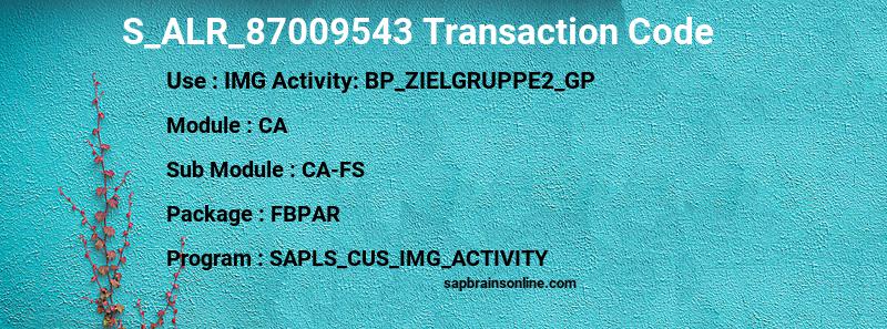 SAP S_ALR_87009543 transaction code