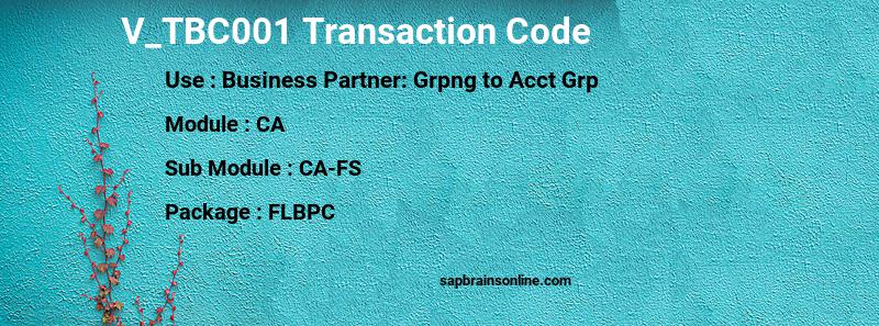 SAP V_TBC001 transaction code