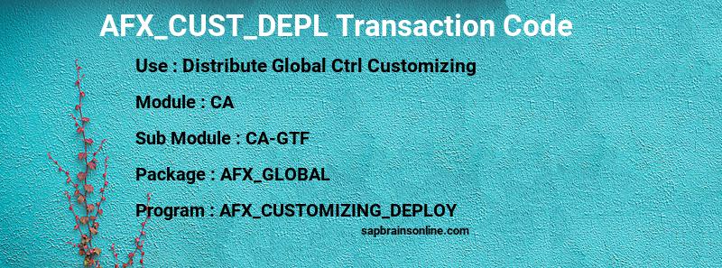SAP AFX_CUST_DEPL transaction code
