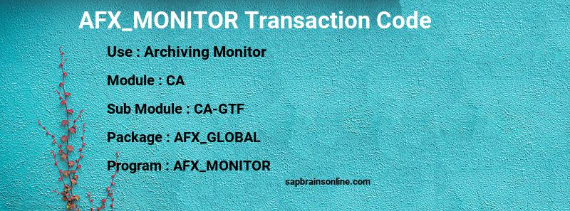 SAP AFX_MONITOR transaction code