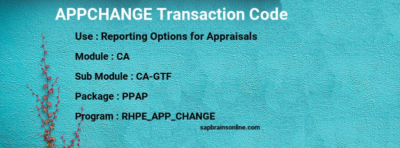 SAP APPCHANGE transaction code
