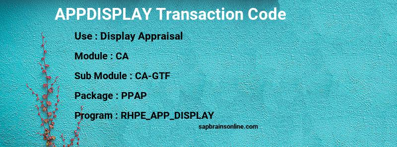 SAP APPDISPLAY transaction code