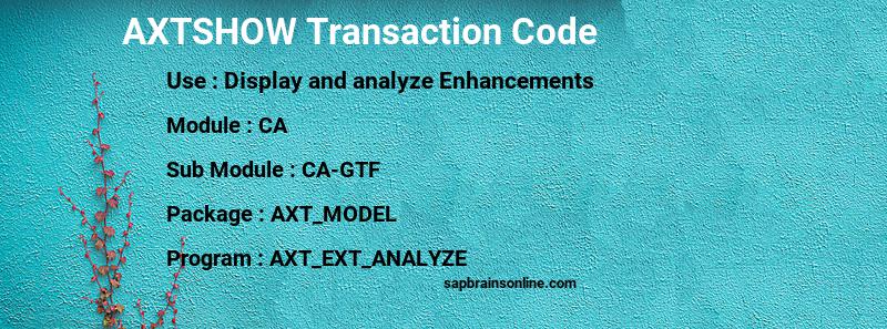 SAP AXTSHOW transaction code