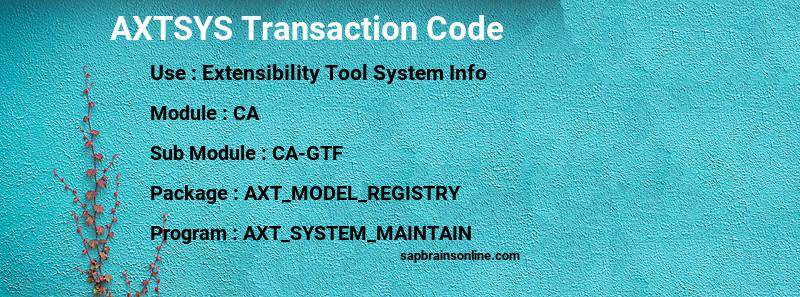 SAP AXTSYS transaction code