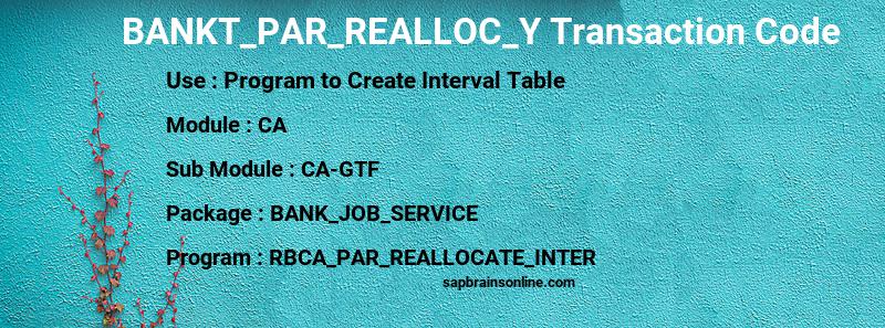 SAP BANKT_PAR_REALLOC_Y transaction code