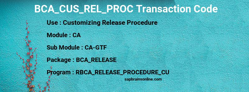 SAP BCA_CUS_REL_PROC transaction code