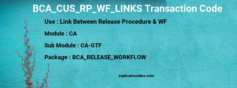 SAP BCA_CUS_RP_WF_LINKS transaction code