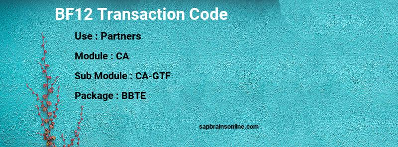 SAP BF12 transaction code