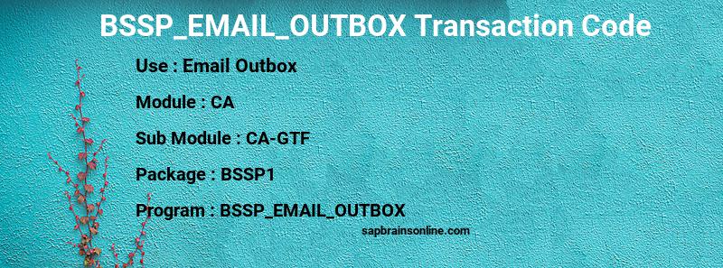 SAP BSSP_EMAIL_OUTBOX transaction code