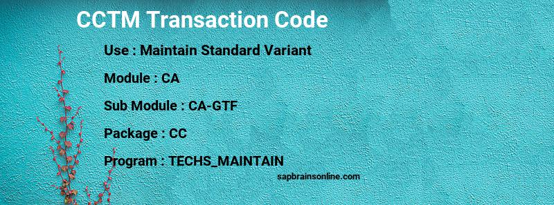 SAP CCTM transaction code