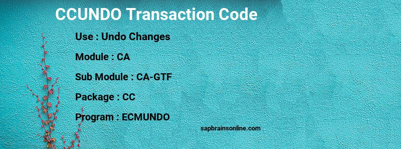 SAP CCUNDO transaction code
