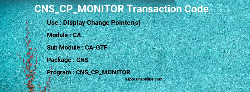 SAP CNS_CP_MONITOR transaction code