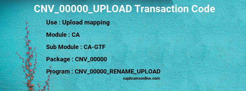 SAP CNV_00000_UPLOAD transaction code